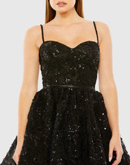 Black Beaded Strap Bustier Sequin Mini Dress - FINAL SALE